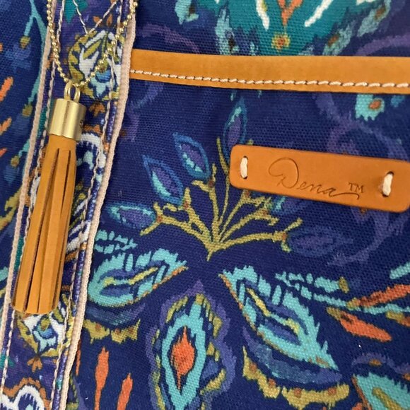 Dena Ikat Paisley Kumari Large Tote With Leather Accents - Picture 4 of 10